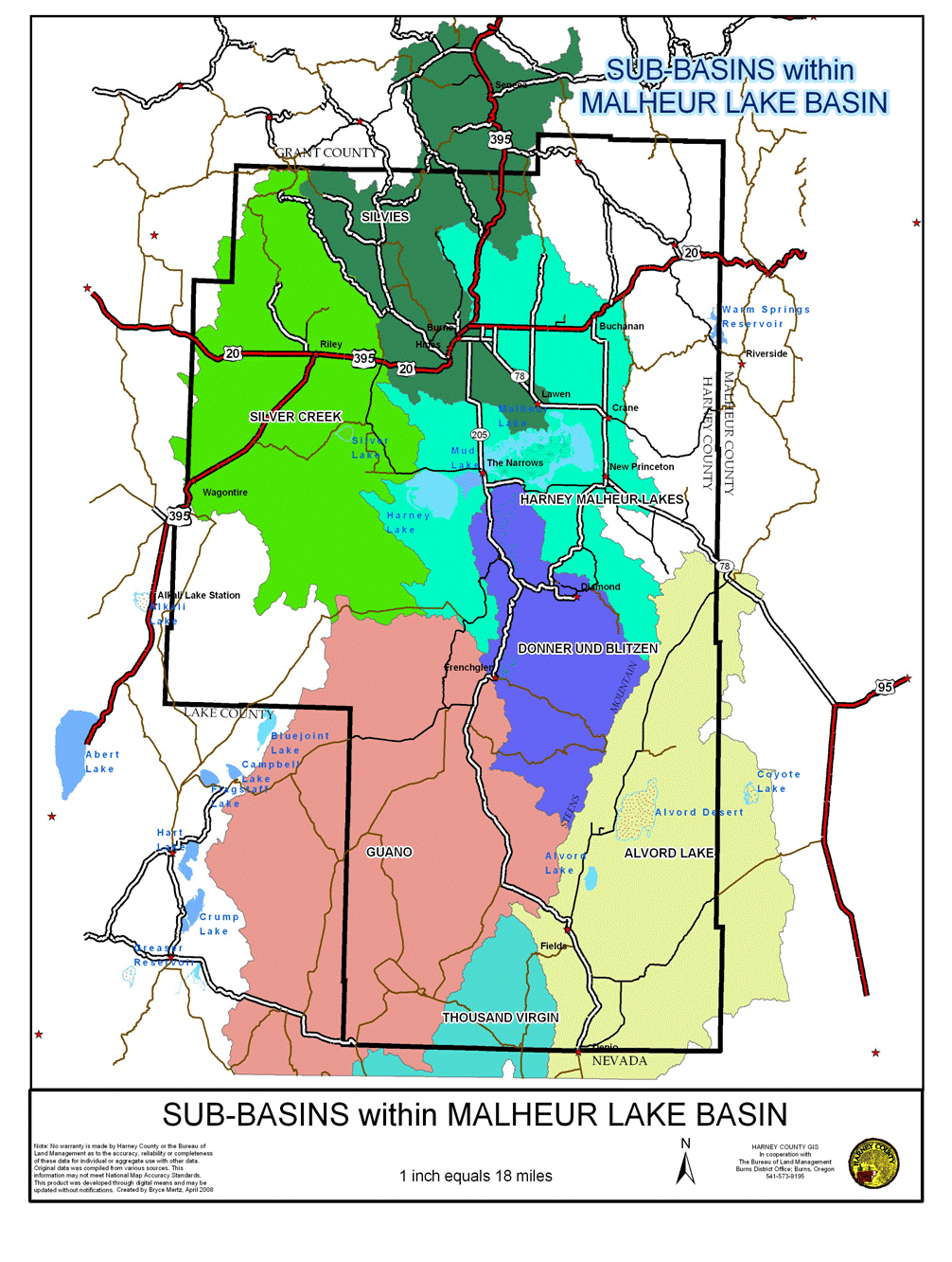 Harney County Oregon Map Oregon-Closed-Basins-Sub-Basin-Map - Harney County Watershed Council